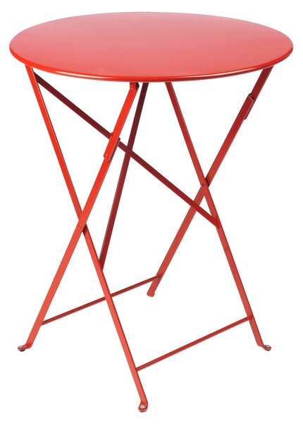 Makově červený kovový skládací stůl Fermob Bistro+ Ø 60 cm