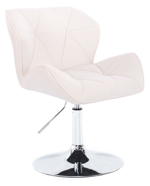 LuxuryForm DESIGN Židle MILANO VELUR na stříbrném talíři - bílá
