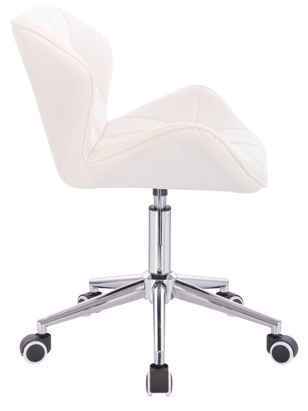 LuxuryForm DESIGN Židle MILANO VELUR na stříbrné podstavě s kolečky - bílá