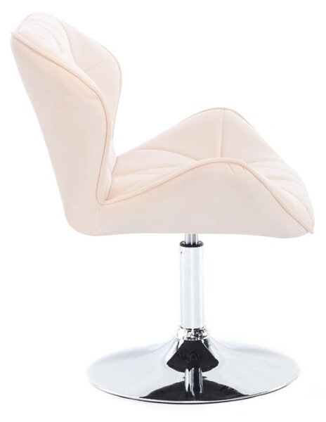 LuxuryForm DESIGN Židle MILANO VELUR na stříbrném talíři - krémová