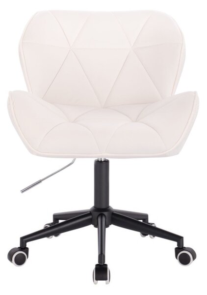 LuxuryForm DESIGN Židle MILANO VELUR na černé podstavě s kolečky - bílá