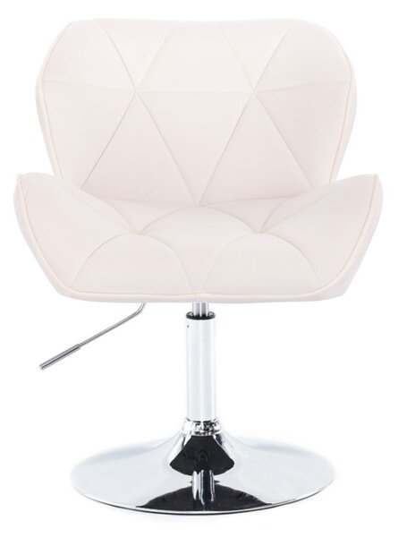 LuxuryForm DESIGN Židle MILANO VELUR na stříbrném talíři - bílá