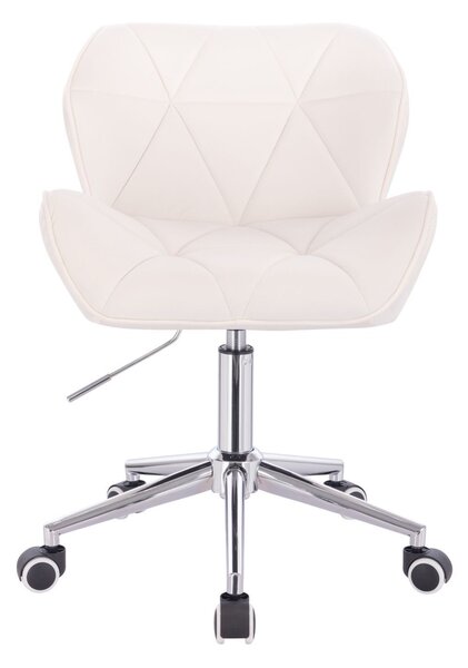 LuxuryForm DESIGN Židle MILANO VELUR na stříbrné podstavě s kolečky - bílá