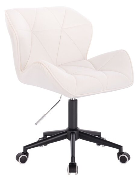 LuxuryForm DESIGN Židle MILANO VELUR na černé podstavě s kolečky - bílá