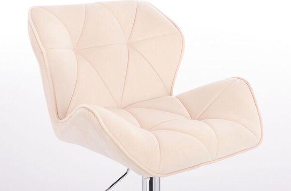 LuxuryForm DESIGN Židle MILANO VELUR na stříbrné podstavě s kolečky - krémová