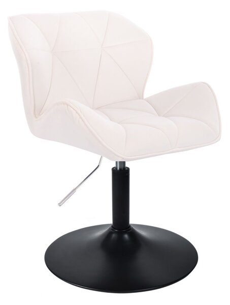 LuxuryForm DESIGN Židle MILANO VELUR na černém talíři - bílá