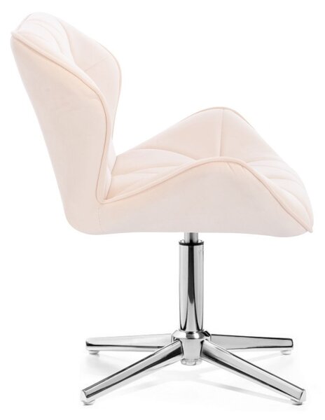 LuxuryForm DESIGN Židle MILANO VELUR na stříbrném kříži - krémová