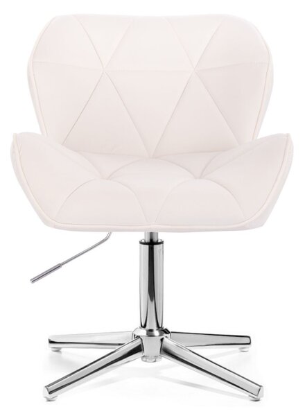 LuxuryForm DESIGN Židle MILANO VELUR na stříbrném kříži - bílá