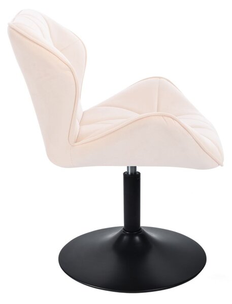 LuxuryForm DESIGN Židle MILANO VELUR na černém talíři - krémová