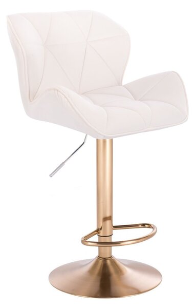 LuxuryForm DESIGN Barová židle MILANO VELUR na zlatém talíři - bílá