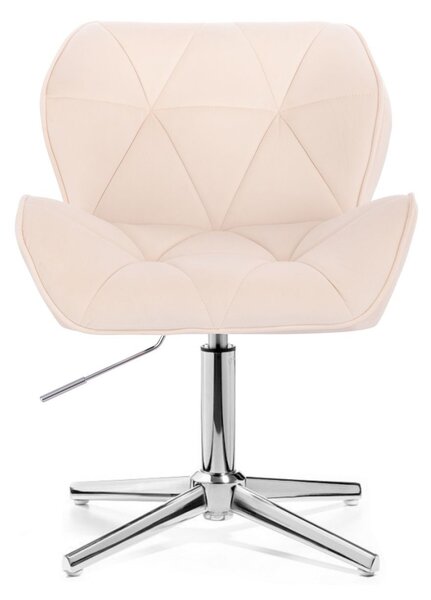 LuxuryForm DESIGN Židle MILANO VELUR na stříbrném kříži - krémová