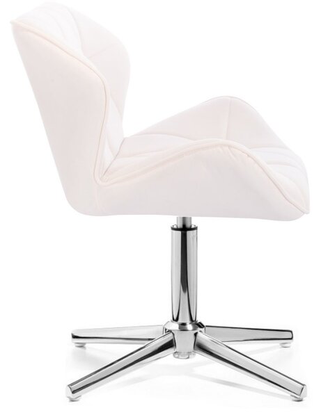LuxuryForm DESIGN Židle MILANO VELUR na stříbrném kříži - bílá