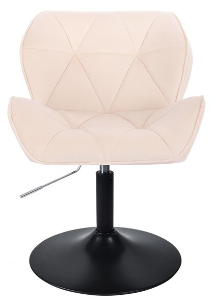 LuxuryForm DESIGN Židle MILANO VELUR na černém talíři - krémová