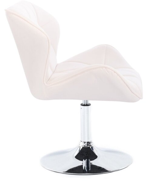 LuxuryForm DESIGN Židle MILANO VELUR na stříbrném talíři - bílá