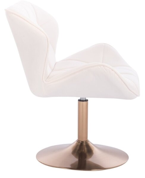 LuxuryForm DESIGN Židle MILANO VELUR na zlatém talíři - bílá