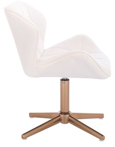 LuxuryForm DESIGN Židle MILANO VELUR na zlatém kříži - bílá