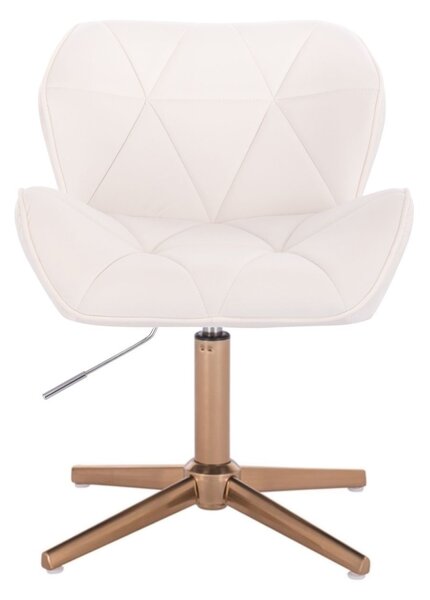 LuxuryForm DESIGN Židle MILANO VELUR na zlatém kříži - bílá