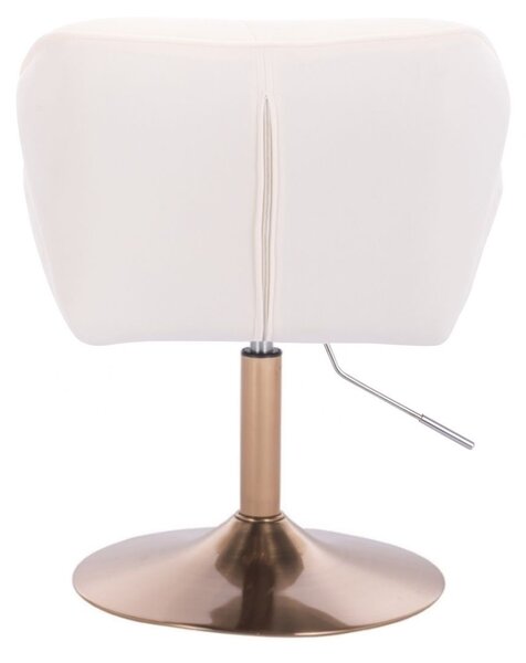 LuxuryForm DESIGN Židle MILANO VELUR na zlatém talíři - bílá