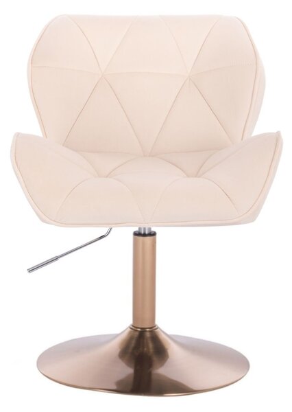 LuxuryForm DESIGN Židle MILANO VELUR na zlatém talíři - krémová