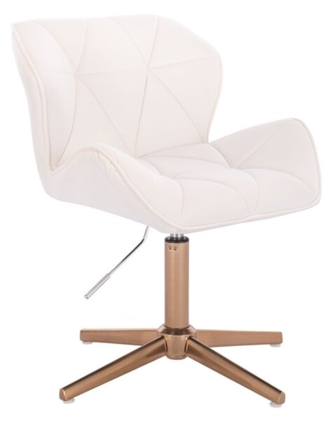 LuxuryForm DESIGN Židle MILANO VELUR na zlatém kříži - bílá