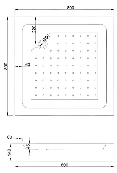 Mexen Rio, čtvercový sprchový kout s posuvnými dveřmi 80 (dveře) x 80 (dveře) x 190 cm, 5mm čiré sklo, zlatý profil + bílá sprchová vanička RIO, 860-…