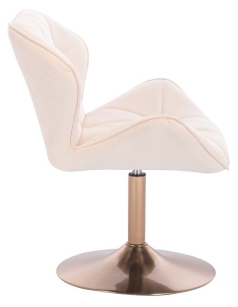 LuxuryForm DESIGN Židle MILANO VELUR na zlatém talíři - krémová