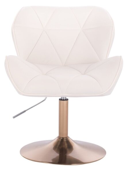 LuxuryForm DESIGN Židle MILANO VELUR na zlatém talíři - bílá
