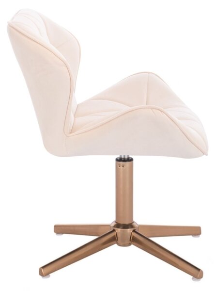 LuxuryForm DESIGN Židle MILANO VELUR na zlatém kříži - krémová