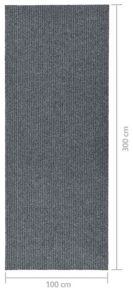 Běhoun čisticí zóna 100 x 300 cm šedý 327178