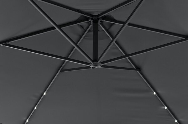 Juskys LED slunečník Brazílie 350 cm - tmavě šedý