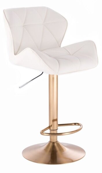 LuxuryForm Barová židle MILANO na zlatém talíři - bílá