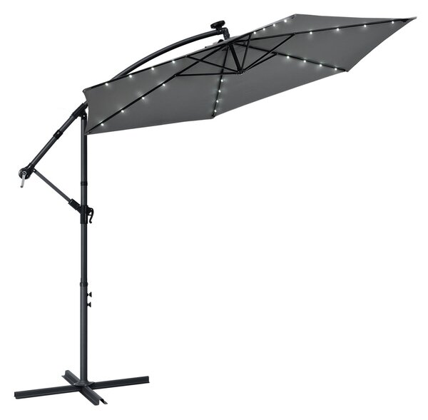 Juskys LED slunečník Brazílie 350 cm - tmavě šedý