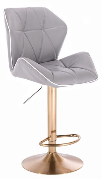 LuxuryForm Barová židle MILANO MAX na zlatém talíři - šedá