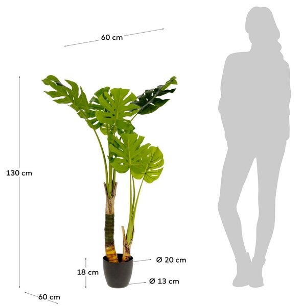 Umělá květina Kave Home Monstera 130 cm