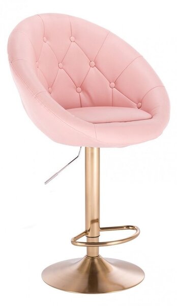 LuxuryForm Barová židle VERA na zlatém talíři - růžová