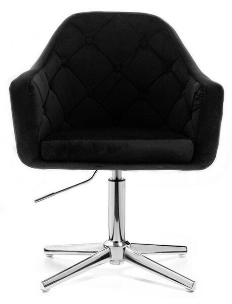 LuxuryForm DESIGN Křeslo ANDORA VELUR na stříbrném kříži - černé