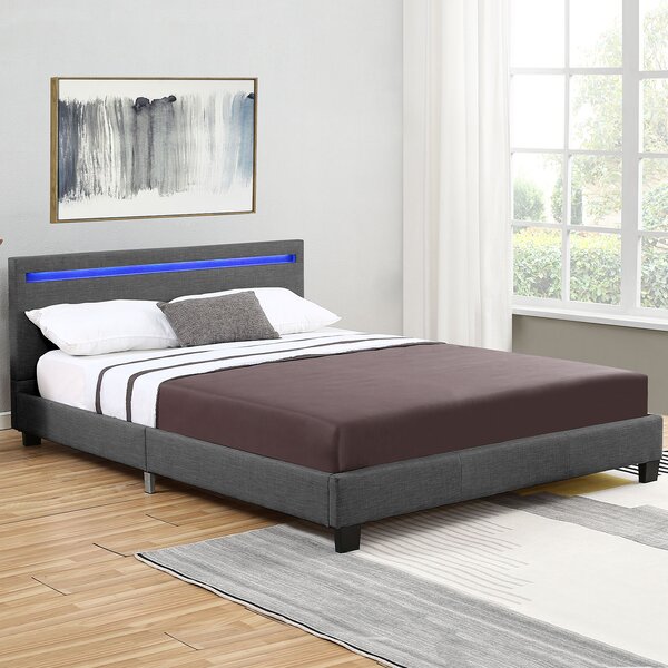 Juskys Čalouněná postel Verona 120 x 200 cm - šedá