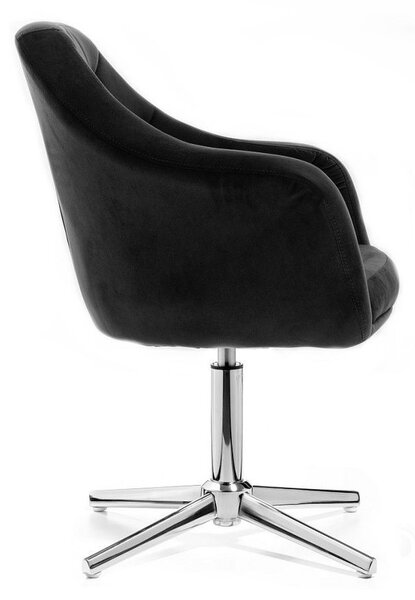 LuxuryForm DESIGN Křeslo ANDORA VELUR na stříbrném kříži - černé
