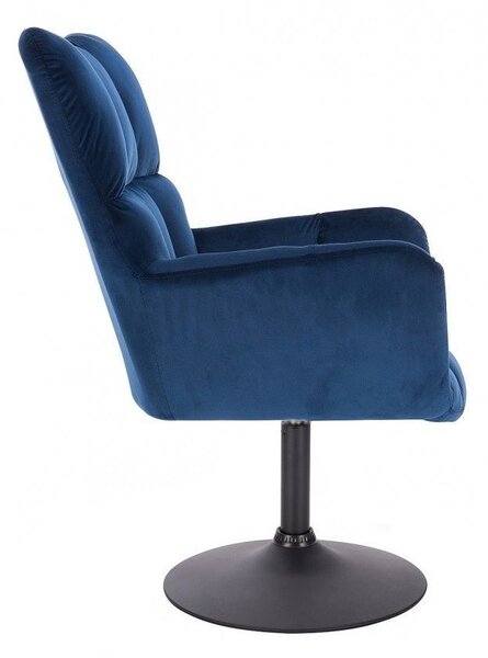 LuxuryForm Křeslo AURORA VELUR na černém talíři - modré