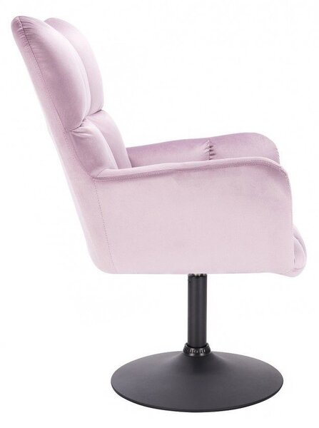 LuxuryForm Křeslo AURORA VELUR na černém talíři - levandule