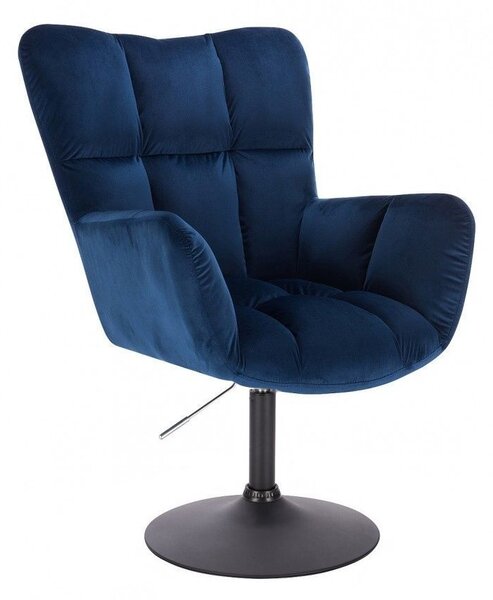 LuxuryForm Křeslo AURORA VELUR na černém talíři - modré