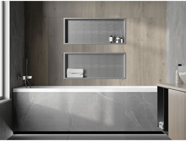 Mexen X-Wall-R výklenková police s límcem 75 x 30 cm, inox - 1910753010