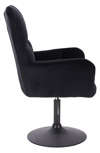 LuxuryForm Křeslo AURORA VELUR na černém talíři - černé