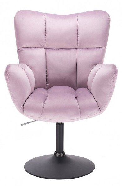 LuxuryForm Křeslo AURORA VELUR na černém talíři - levandule