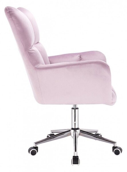 LuxuryForm Křeslo AURORA VELUR na stříbrné podstavě s kolečky - levandule