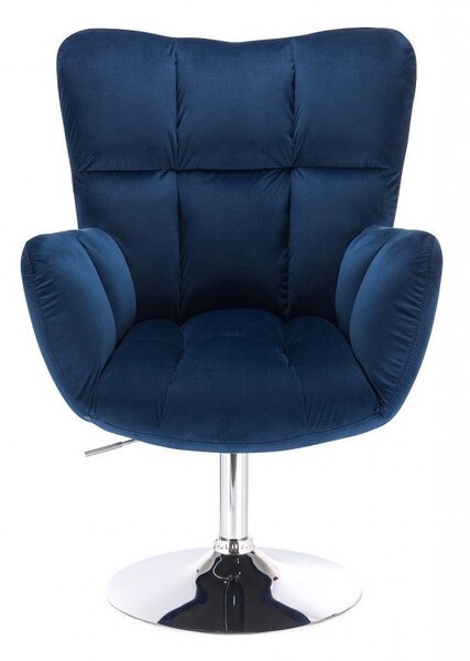 LuxuryForm Křeslo AURORA VELUR na stříbrném talíři - modré