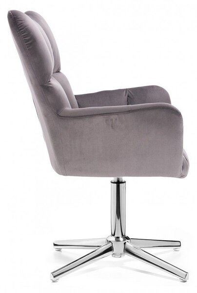 LuxuryForm Křeslo AURORA VELUR na stříbrném kříži - tmavě šedé