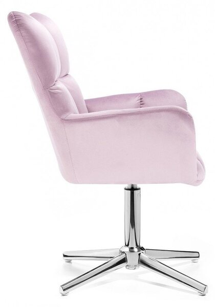 LuxuryForm Křeslo AURORA VELUR na stříbrném kříži - levandule