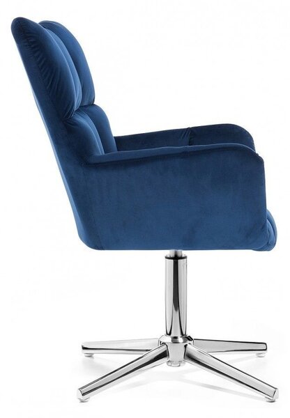 LuxuryForm Křeslo AURORA VELUR na stříbrném kříži - modré