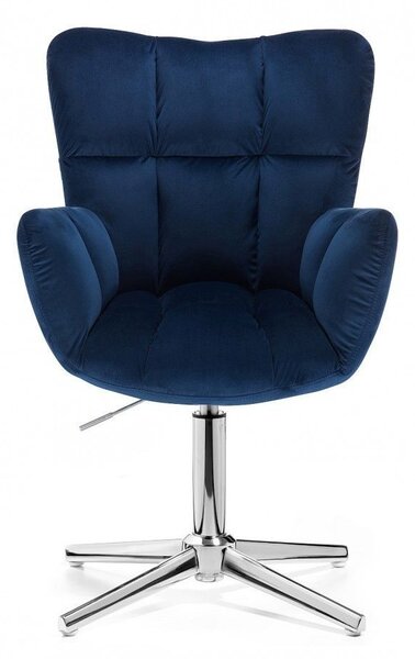 LuxuryForm Křeslo AURORA VELUR na stříbrném kříži - modré
